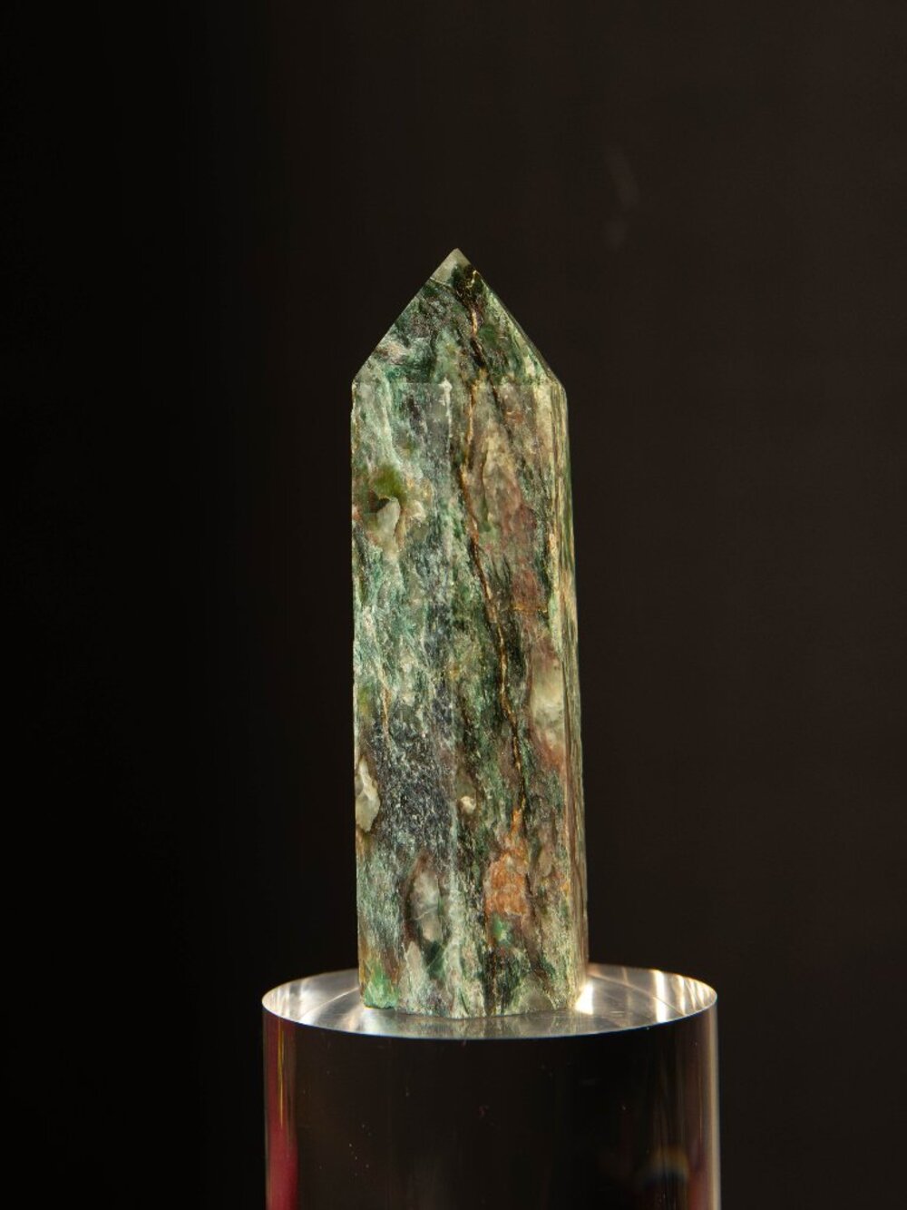 Green Mica Crystal Tower Fuchsite Obelisk Point 3.25"
